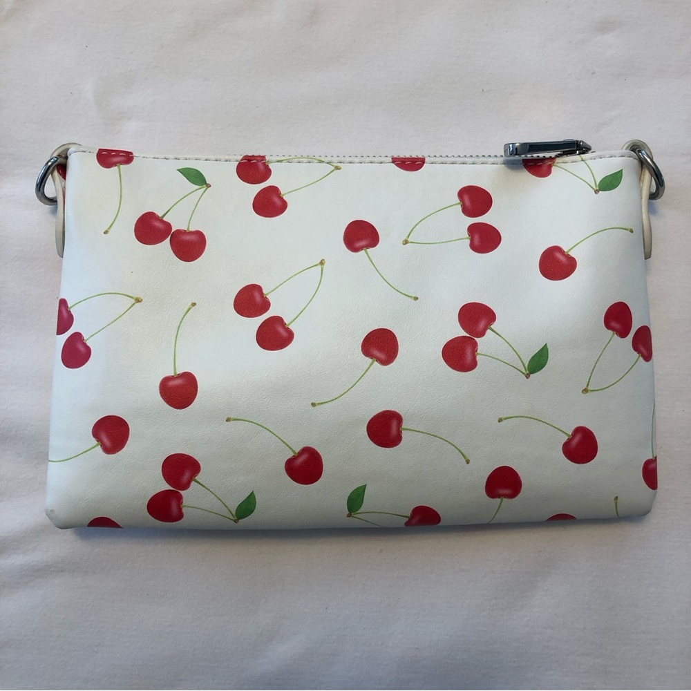 White Cherry Faux Leather Clutch